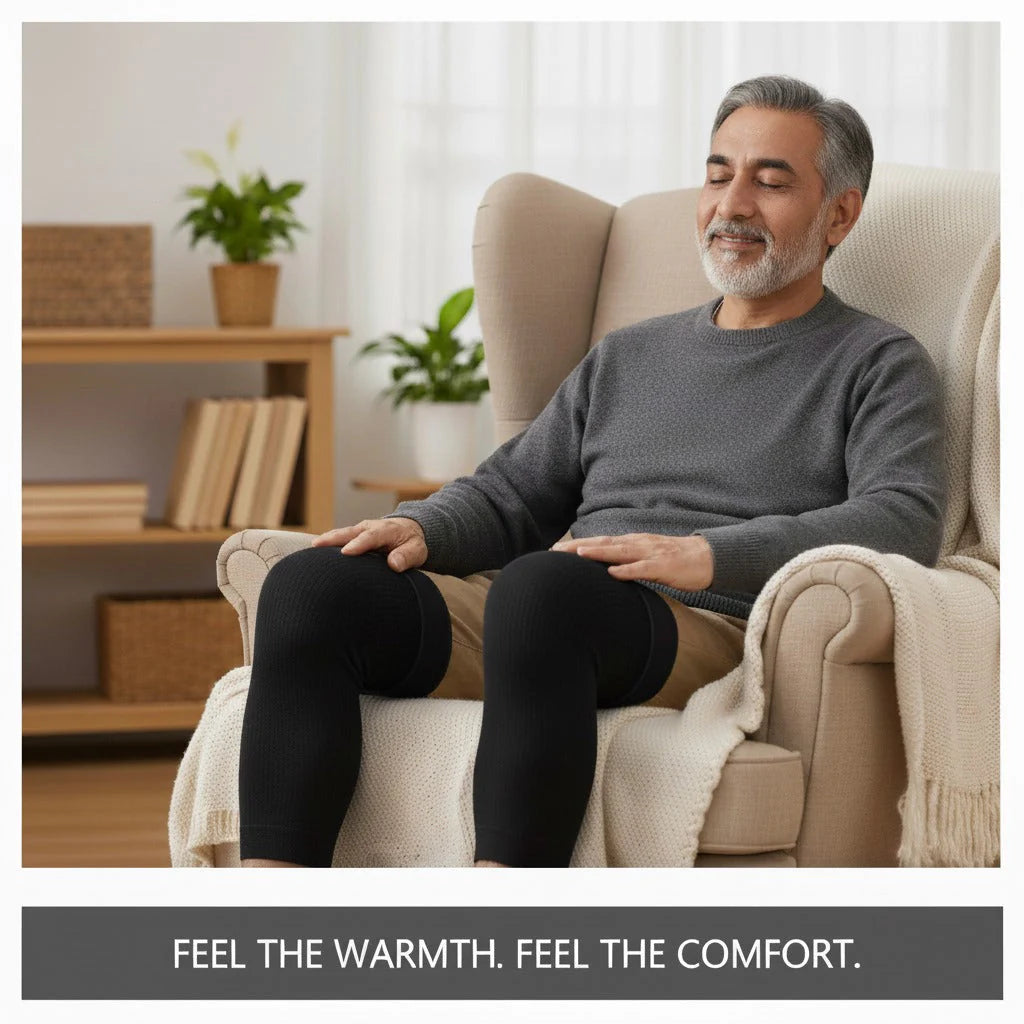 🔥  1 Pair Premium Winter Full Wool Knee Warmers Free Delivery with 50% OFF 🎁 Last Day Promotion Save 50%