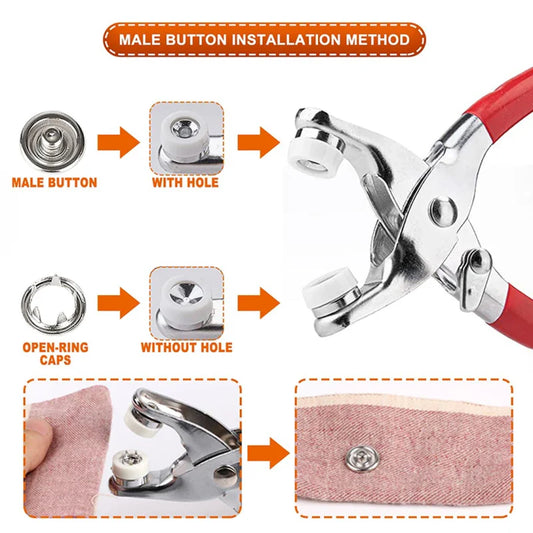High-Quality Metal Tich Button Tool with 100 Buttons – Free Delivery with 50% Off 🎁
