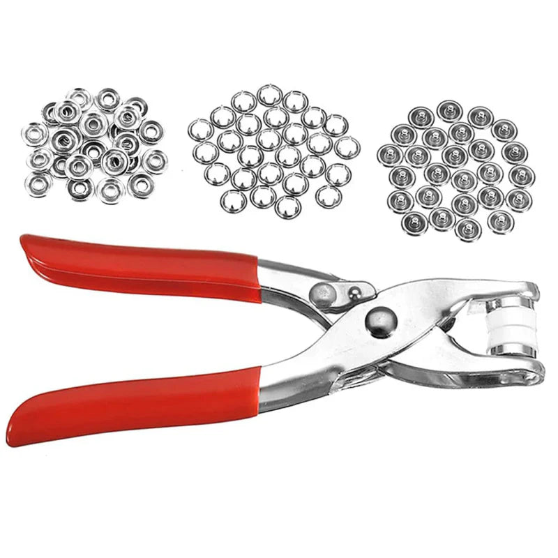 High-Quality Metal Tich Button Tool with 100 Buttons – Free Delivery with 50% Off 🎁