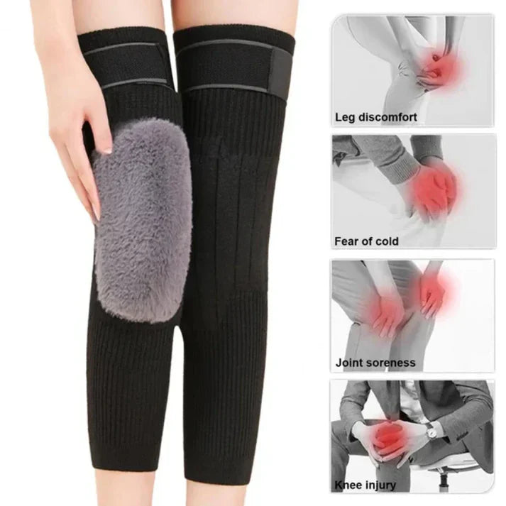 🔥  1 Pair Premium Winter Full Wool Knee Warmers Free Delivery with 50% OFF 🎁 Last Day Promotion Save 50%