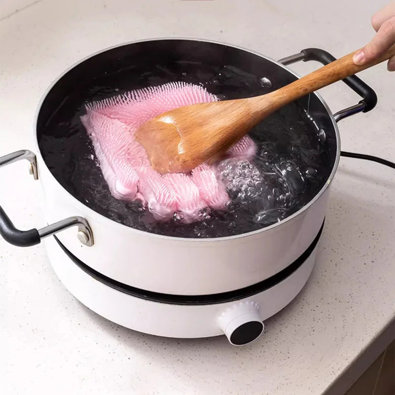 Magic Silicone Dishwashing Gloves | Reusable Cleaning Gloves | Dishwashing, Car Wash & Kitchen Use |