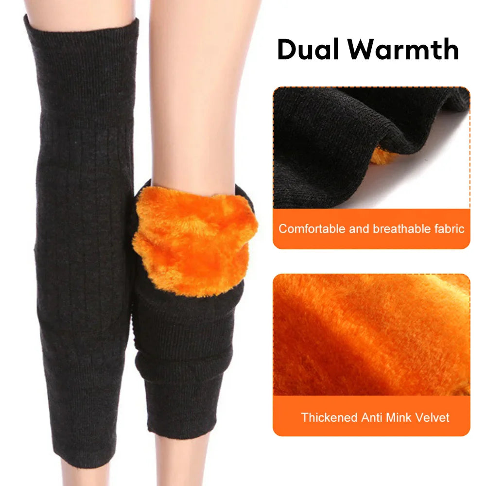 🔥  1 Pair Premium Winter Full Wool Knee Warmers Free Delivery with 50% OFF 🎁 Last Day Promotion Save 50%